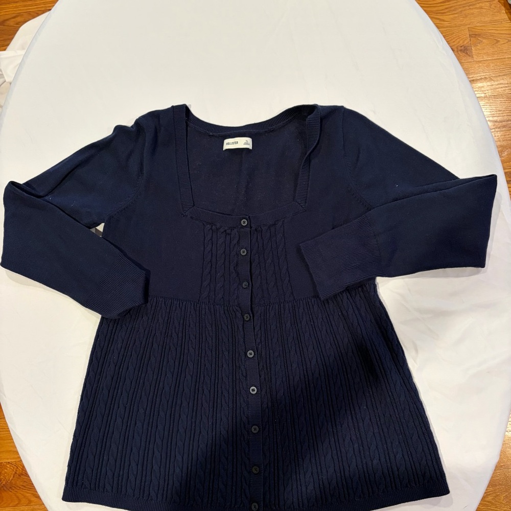 Hollister Navy Blue Crew Neck Sweater